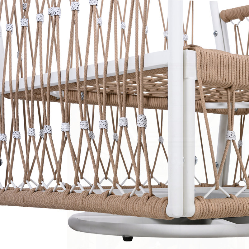 Ensemble de 2 chaises longues pivotantes bohémiennes d'extérieur