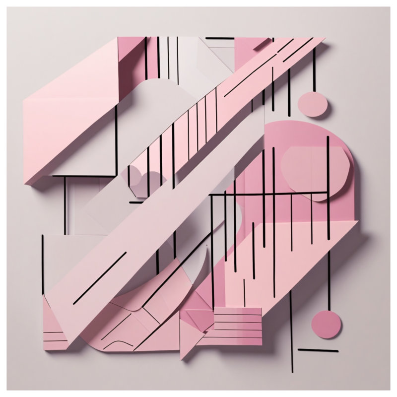 Pink Geometric Abstract Comforter, Queen