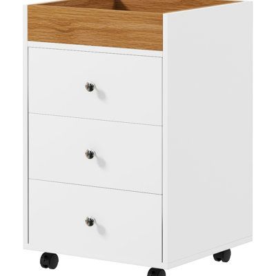 3 Drawer Office Cabinet - White, With Removable Tray, Fits Under Desk Easily Unit Improves Efficiency And Increases Storage Options
