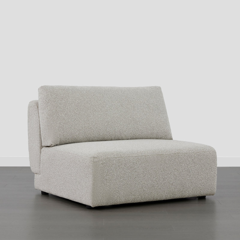 Aneika Armless Upholstered Chair, Dove Gray Polyester