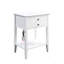 Table d'appoint à finition blanche avec USB