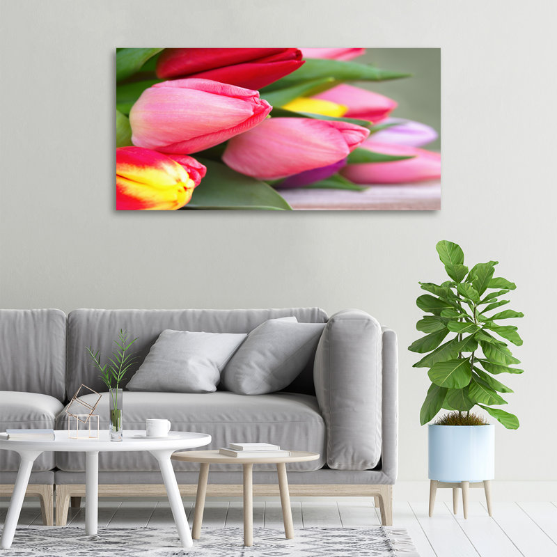 Colourful Tulips - Wrapped Canvas Print