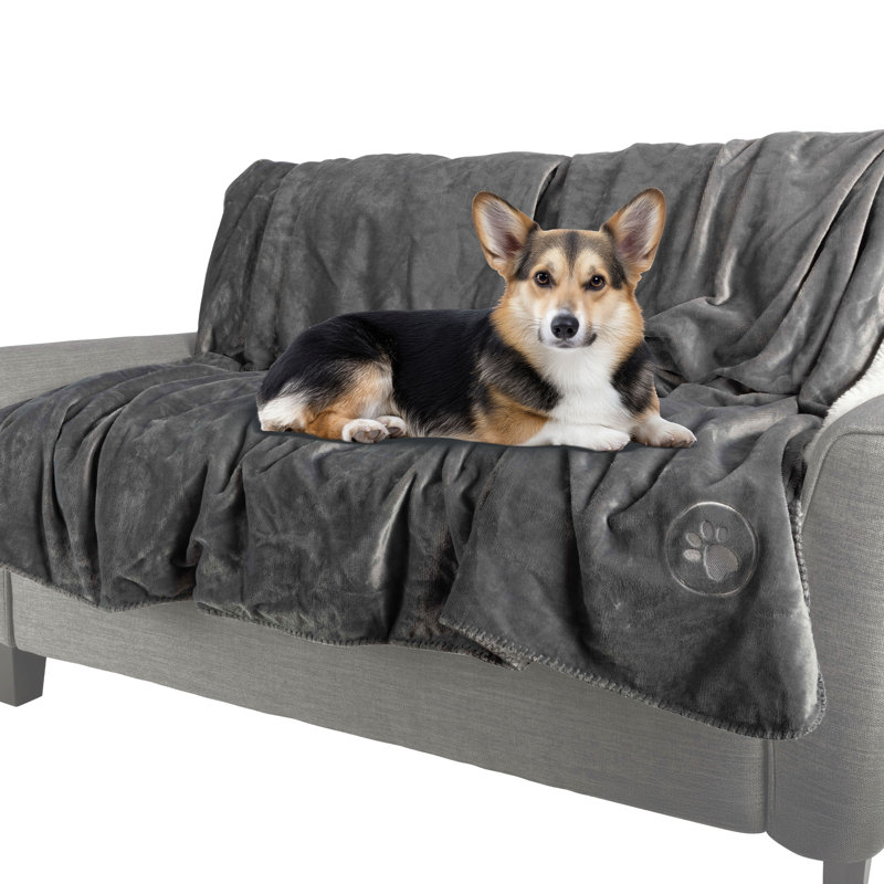 Couverture imperméable pour chien, pour lit, lit ou voiture PETPAKER, Gris, 60 po x 70 po