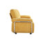 Canapé moderne de 88,98 po de largeur avec coussins de siège et de dossier à compression, structure à accoudoirs en acier, tissu chenille, couleur jaune