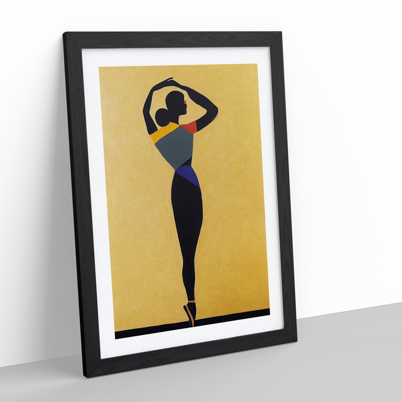 Dancer Woman In Abstract No.2 - Single Picture Frame Print, 34cm H x 25cm W x 2cm D, Black