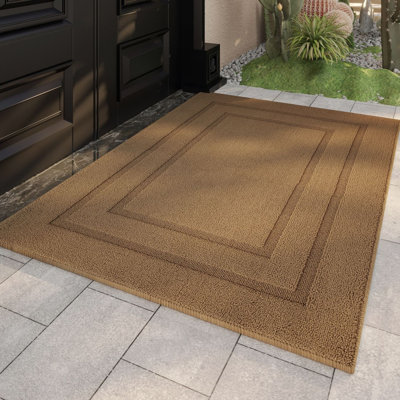 Tapis de porte d'intérieur, tapis antidérapant et absorbant, tapis à profil bas, antidérapant et lavable pour porte d'entrée