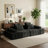 108" Cloud Modular Sectional Couch, Upholstered Compression Couches, Comfort Loveseat Sofa - No Assembly Required for Living Room Bedroom-748560127