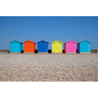 Colourful Beach Huts - Wrapped Canvas Print