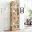 Armoire vitrée éclairée en chêne avec fermeture silencieuse