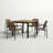 Orso 5-Piece 39" Square Dining Table & Armchairs Set - Natural Tekwood Top Sand Resin Wicker