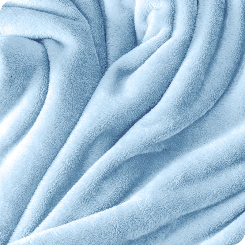 Light Blue Twin Microplush Fleece Blanket