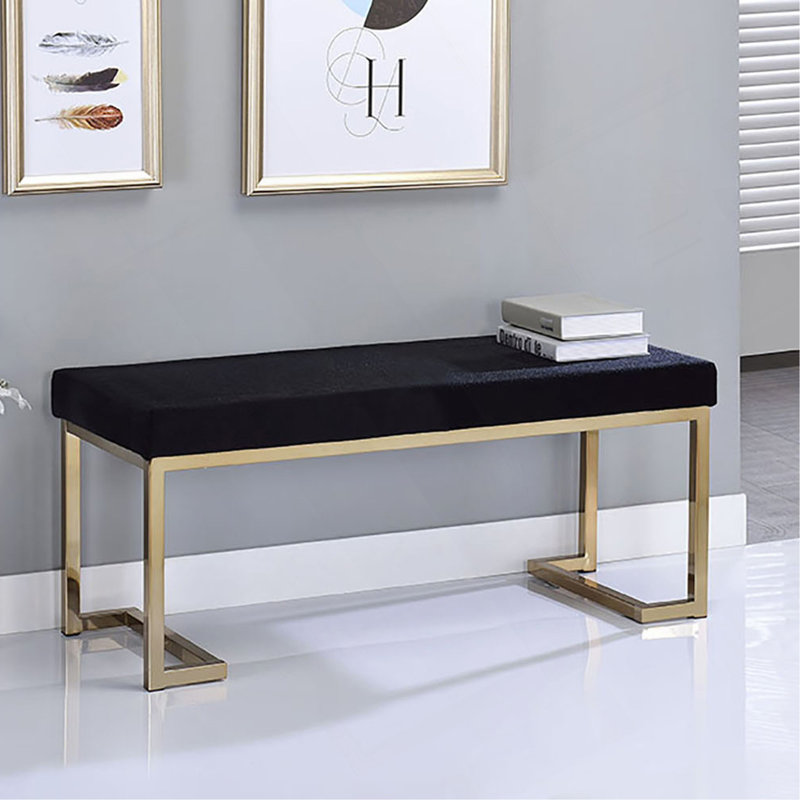 Banc noir et champagne avec base en C en métal