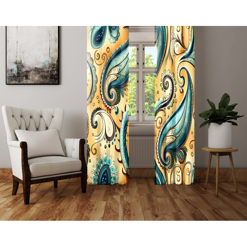 Paire de rideaux semi-transparents en polyester, L 40 po x L 61 po