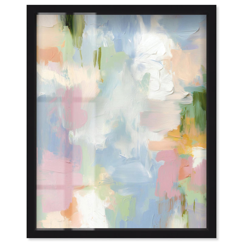 Springtime Hues II Shadowbox Print Bedroom Wall Decor by Art Remedy, Black Frame, 36 x 45, 46"H x 37"W, Black Frame