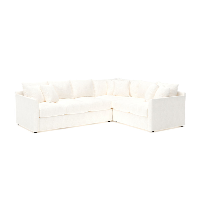 Cecelia Upholstered Sectional, Bevin Natural Linen Blend, Right Hand Facing