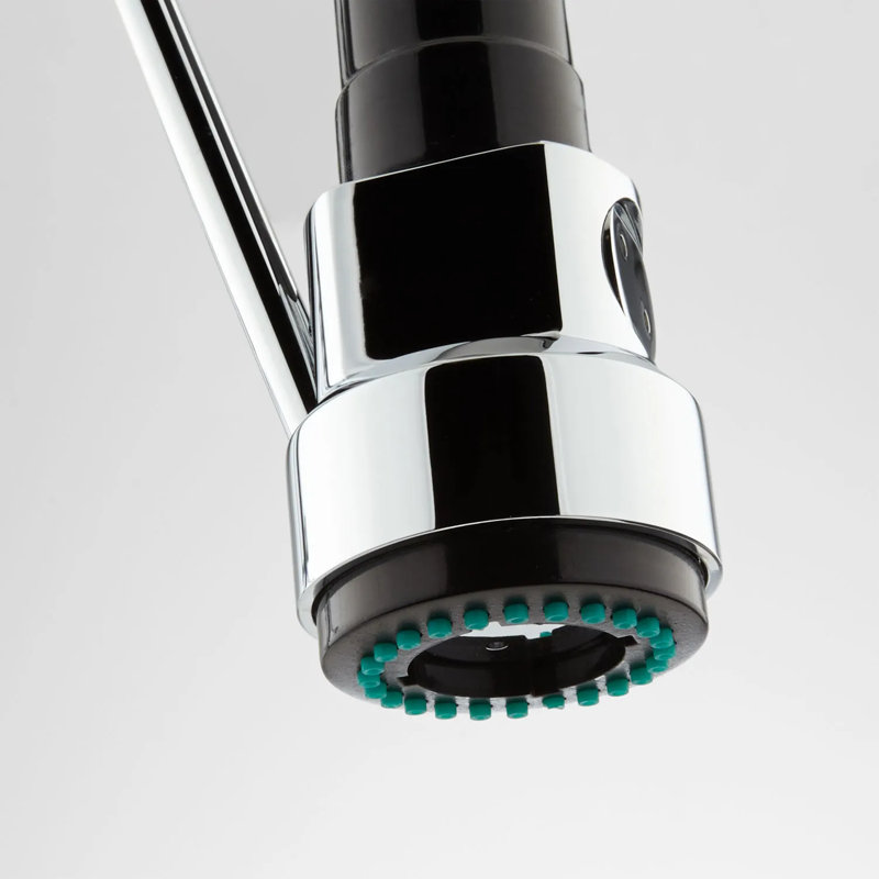 Signature Hardware Levi Pull Down Single Handle Kitchen Faucet with Accessories, Chrome