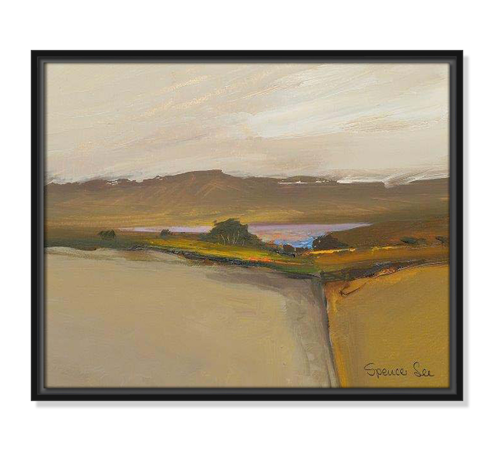 Heaven And Earth IV by Spencer Lee, 17.5'' H x 21.5'' W x 2'' D, Black Framed