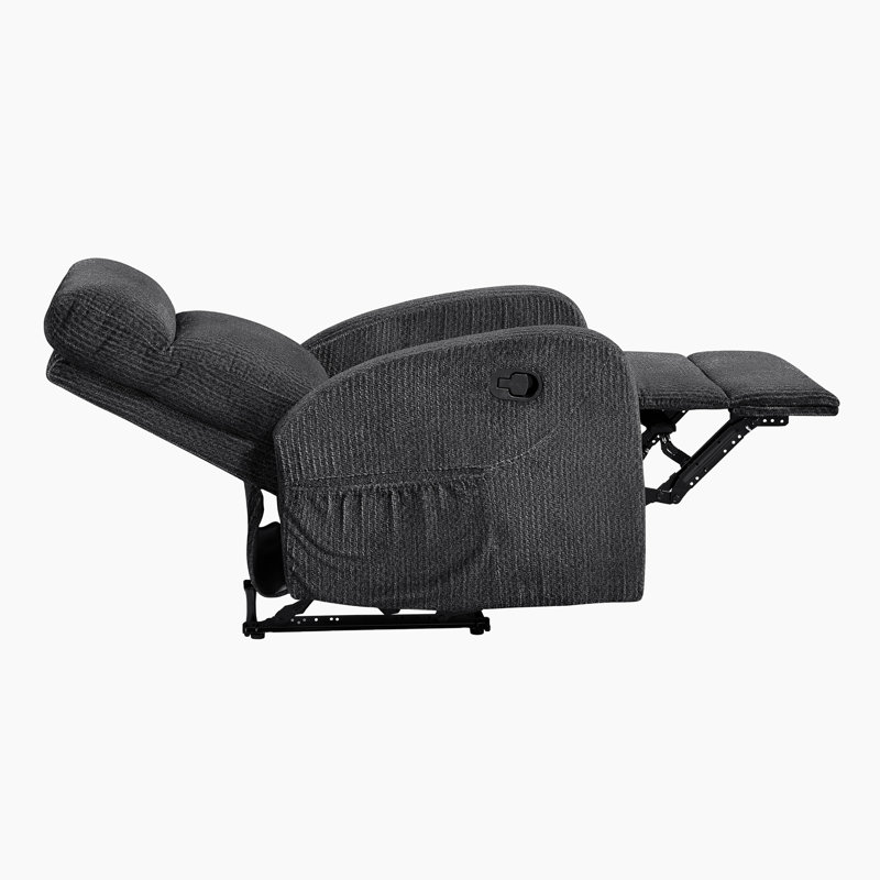 Chaise inclinable en microfibre texturée moderne et contemporaine de 29 po Stauton