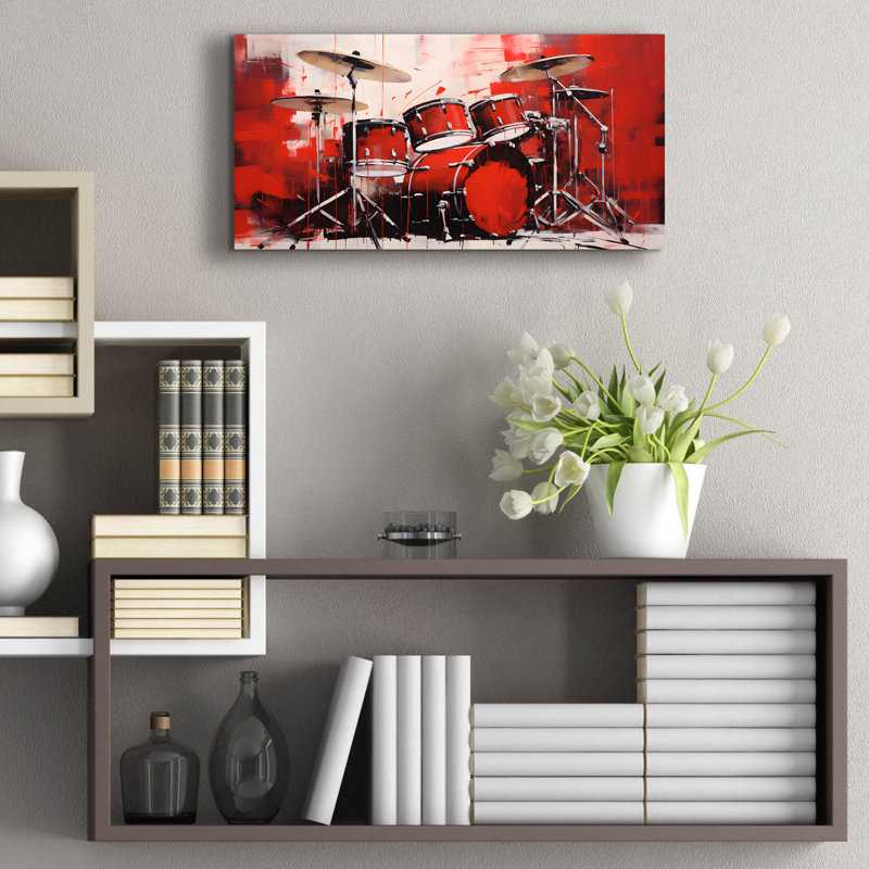  «Drums 11» par Sean Parnell, art mural en verre acrylique, 24 po x 12 po