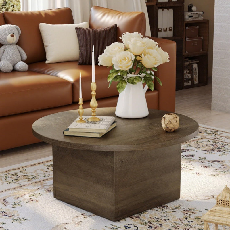 Table basse moderne en bois de style minimaliste, Brun