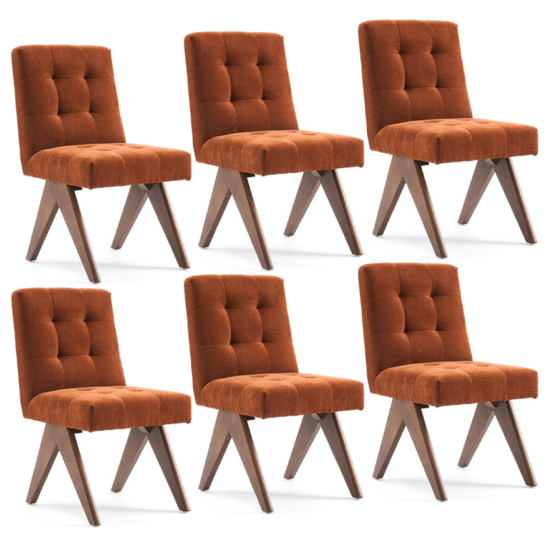 Chaise d'appoint rembourrée en lin Turfed, Caramel
