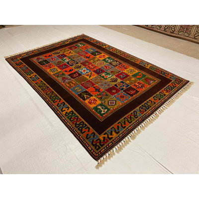 Tapis tribal turc anatolien fait à la main One-of-a-Kind 6 pi 5 po x 9 pi 3 po