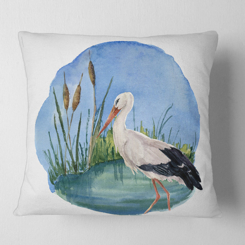 Housse et insert de coussin Stork on the Swamp, 16" x 16"