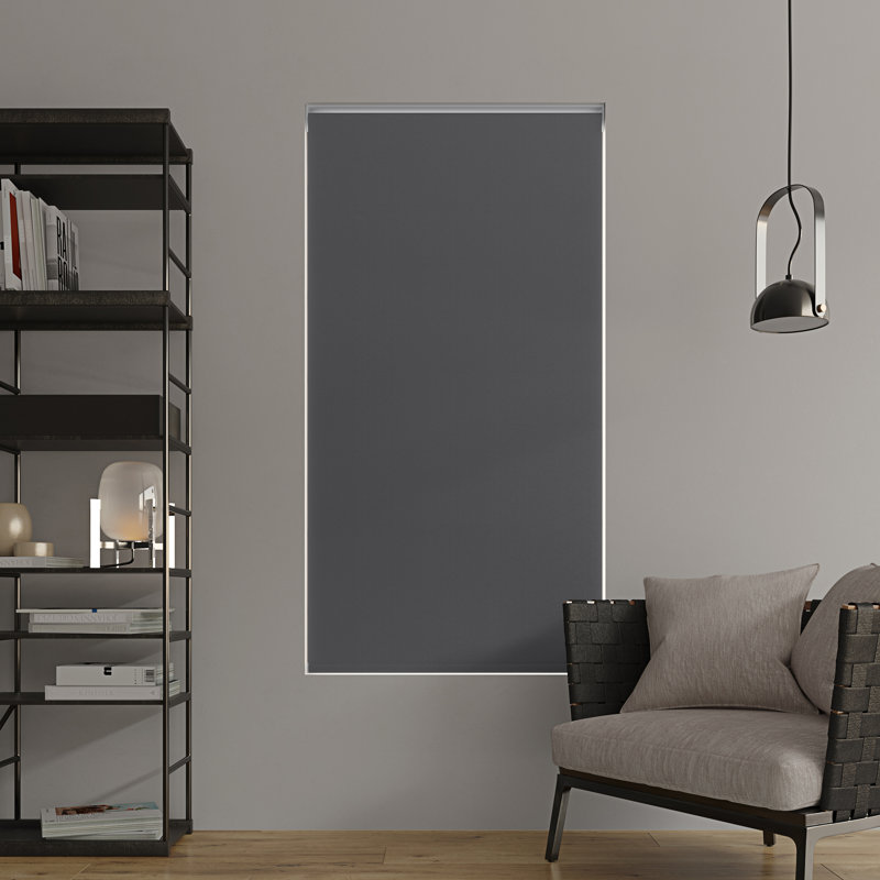 Rideau roulant 100% occultant et texturé Sun Zero Langley, L 23 po x L 72 po, Gris