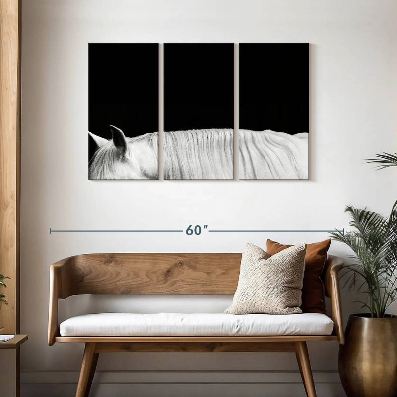 Brampt White On Black II, 28" H x 45" W