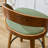 Modern Faux Leather Swivel 26'' Stools, Bucket Seat Counter Stools with Wood Frame-122503866-119858575