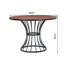 3 meubles de coin cuisine: table ronde en chêne de 42 po avec 2 chaises rembourrées en noyer et base en fer industriel pour chaises de bureau en placage de bois massif d'aspect bois massif, base robuste, espace