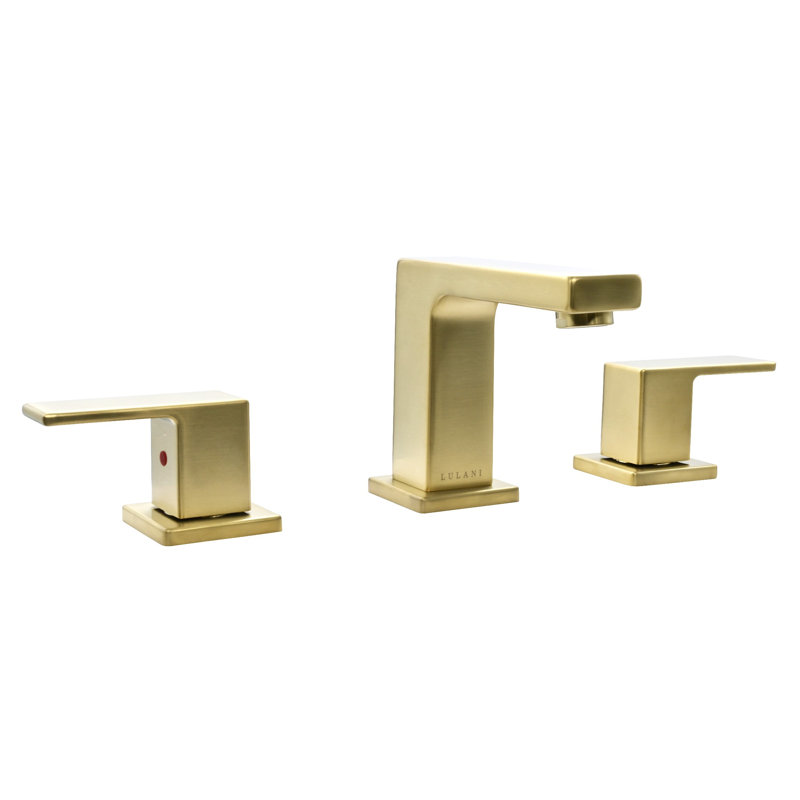 Lulani Widespread Bathroom Faucet with Drain Assembly, Champagne Gold