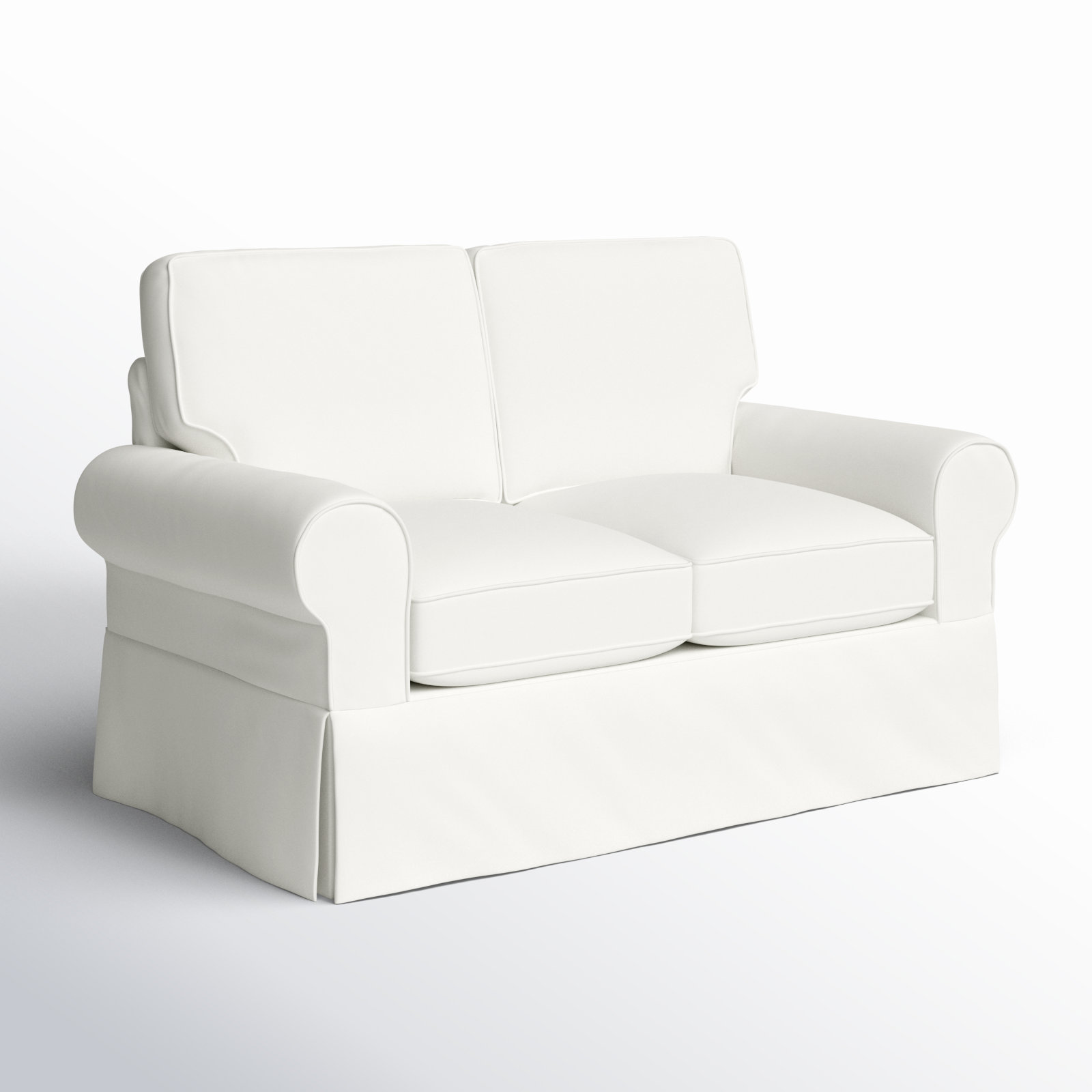Porter 62'' Slipcovered Loveseat, Bayou Off White Canvas