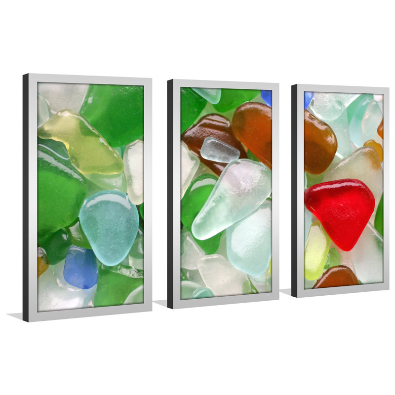«Sea Glass», ensemble de 3 reproductions de photos sur acrylique, H 25,5 po x l 40,5 po x P 1 po