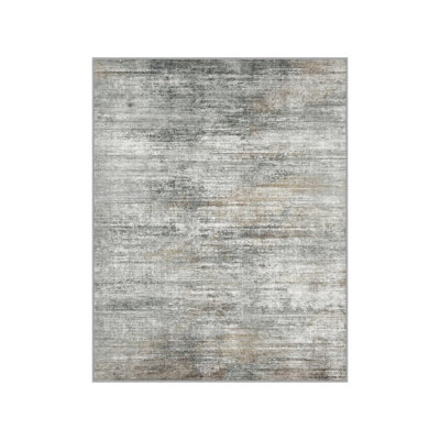 Abstract Texture Rug 5' x 7' for Living Room, Gray Brown