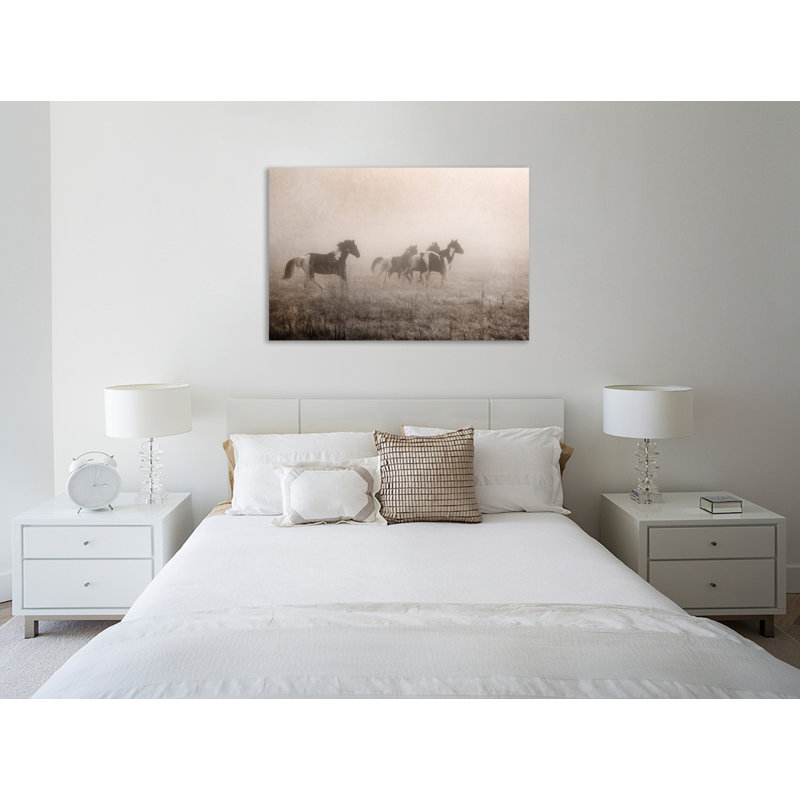 «Paint Horses On The Run», toile tendue par Debra Van Swearingen, H 16 po x l 24 po x P 1,5 po