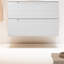 Meuble-lavabo simple DAX Kyoto 32 pouces blanc mat avec bassin Toscana blanc brillant