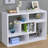 Contemporary White Bookcase With Wood Tone Finish For Elegance Open Front Easy Access In Living Room