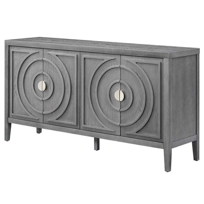Functional Gray Storage Unit - Organizes Your Belongings Sideboard With Solid Construction Ensures Longevity, Gray