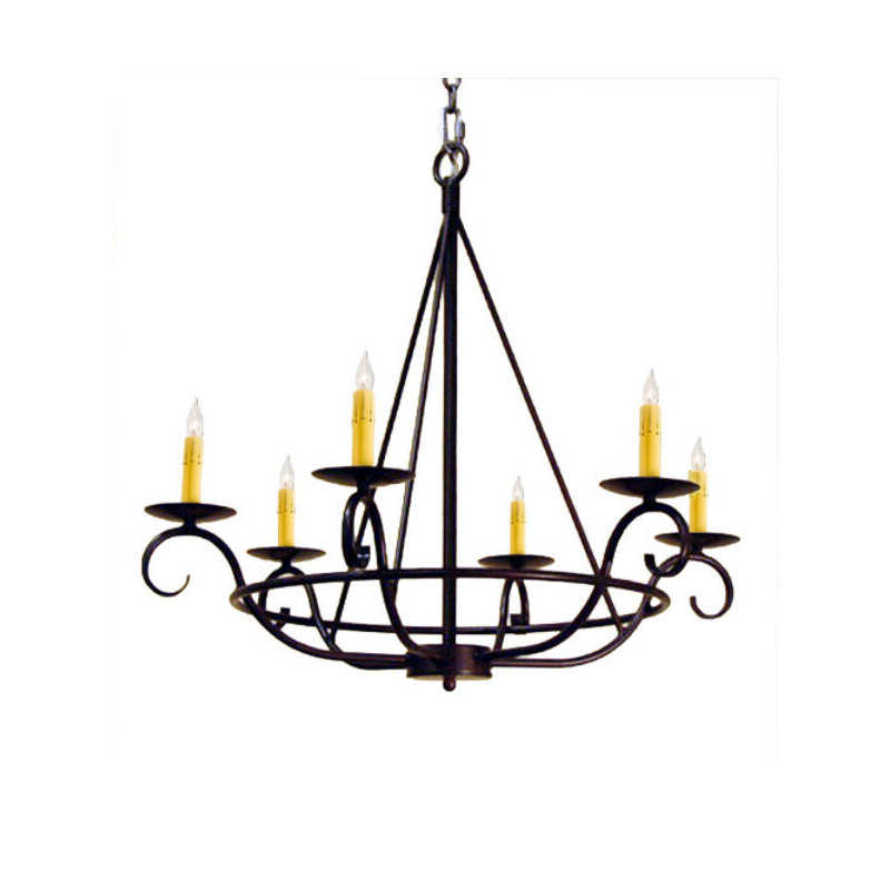 Estrella 6 - Light Chandelier, Taupe Faille, Blackwash