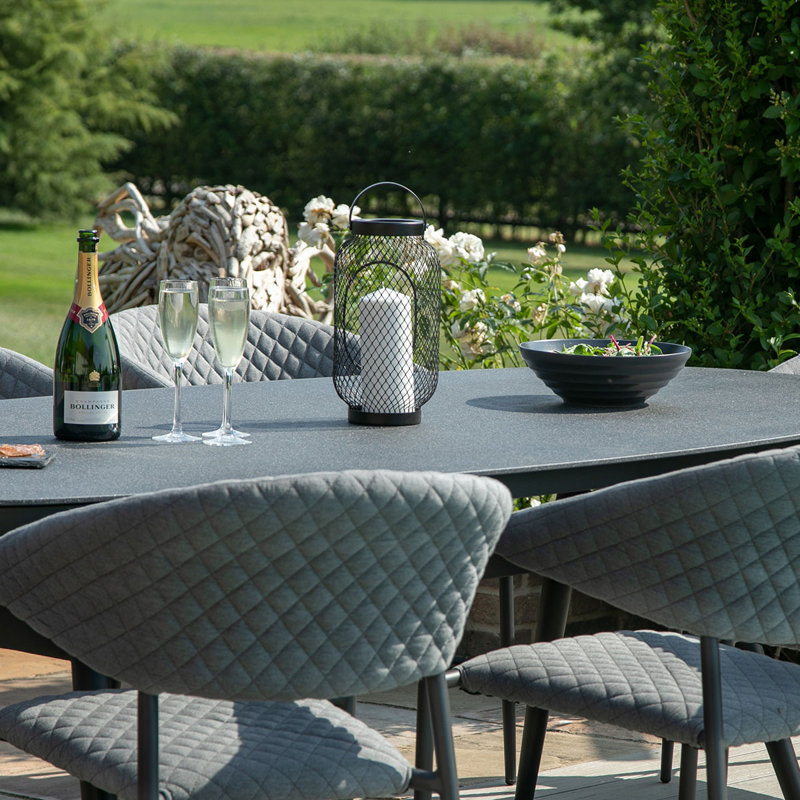 Bergh 8 Seat Oval Dining Set, Grey
