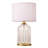 Modern Nightstand Bedside Table Lamp with Light Pink Shade