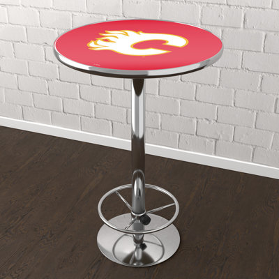 Calgary Flames Vintage  Bar Table With Footrest