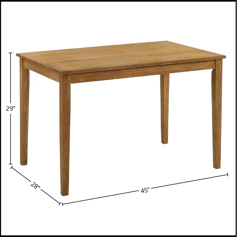 Ensemble de salle à manger 5 pièces en chêne patiné avec sièges rembourrés, alliant charme rustique et confort moderne pour toute maison