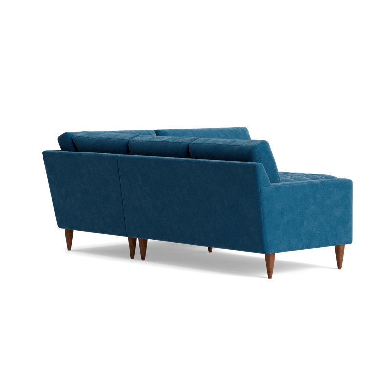 MCM Sectional With Bumper (95" X 95"), Right Hand Facing, Performance Velvet - Denim