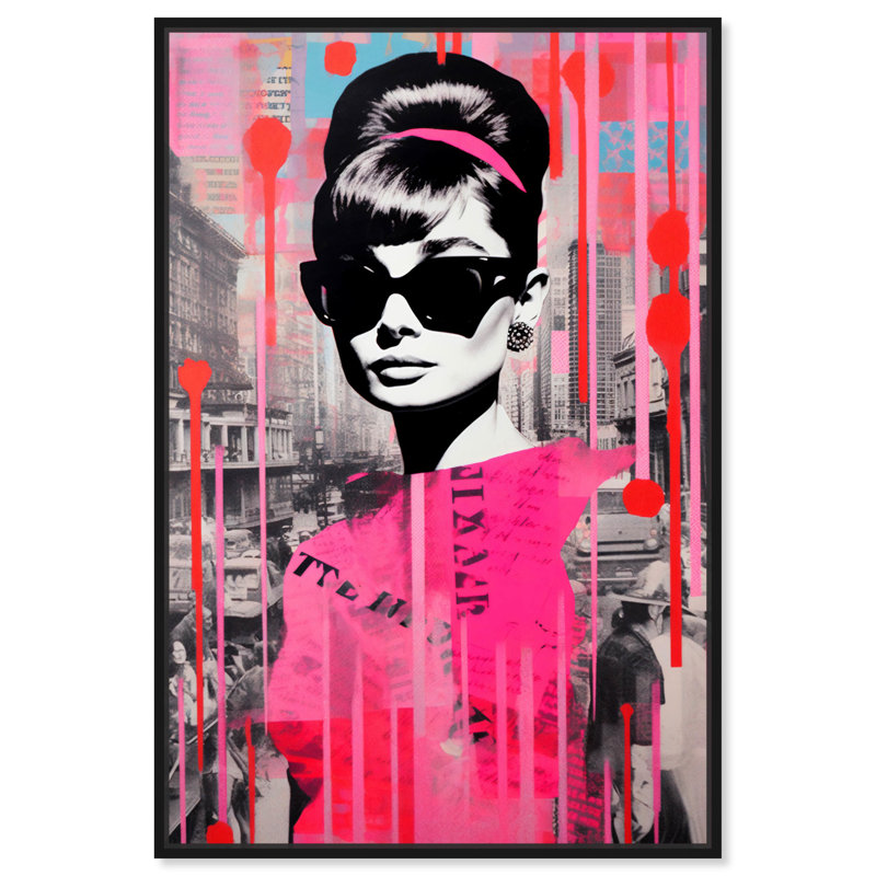 «Iconic Collage Style» par Art Remedy, H 16 po x l 11 po, Cadre noir