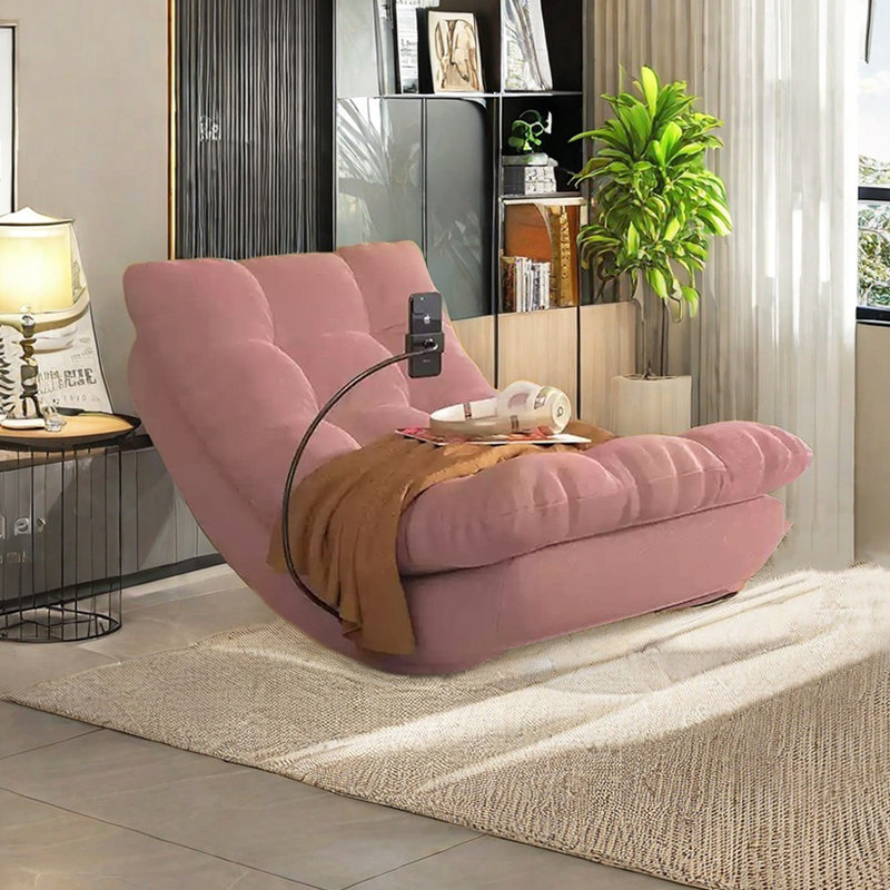 Chaise berçante ergonomique décontractée Living Room, Rose