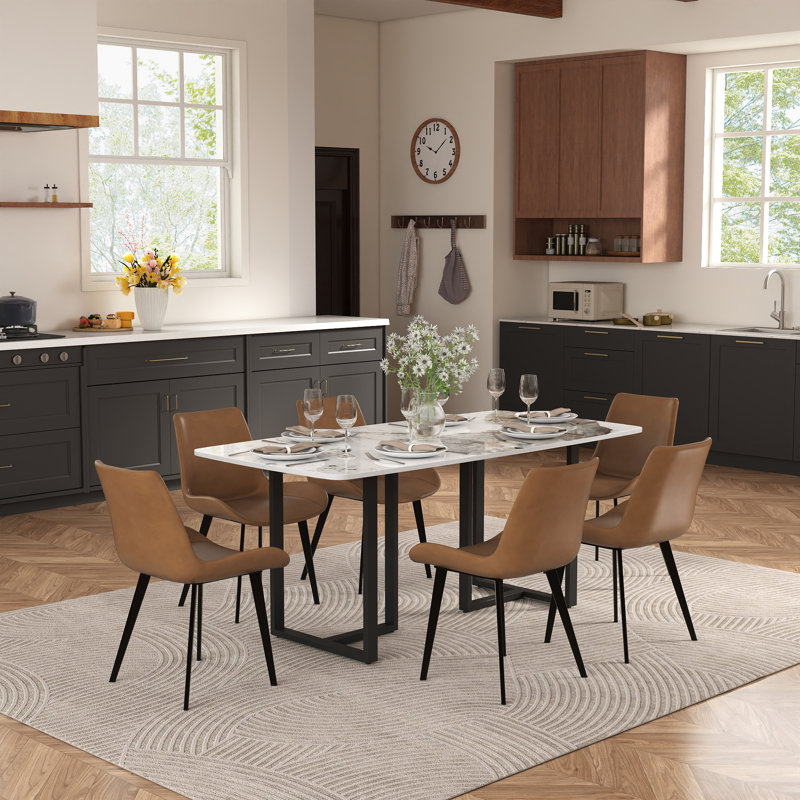 Table de salle à manger Evannie, Noir, Pandora, H 29,53 po x L 70,87 po x l 35,43 po