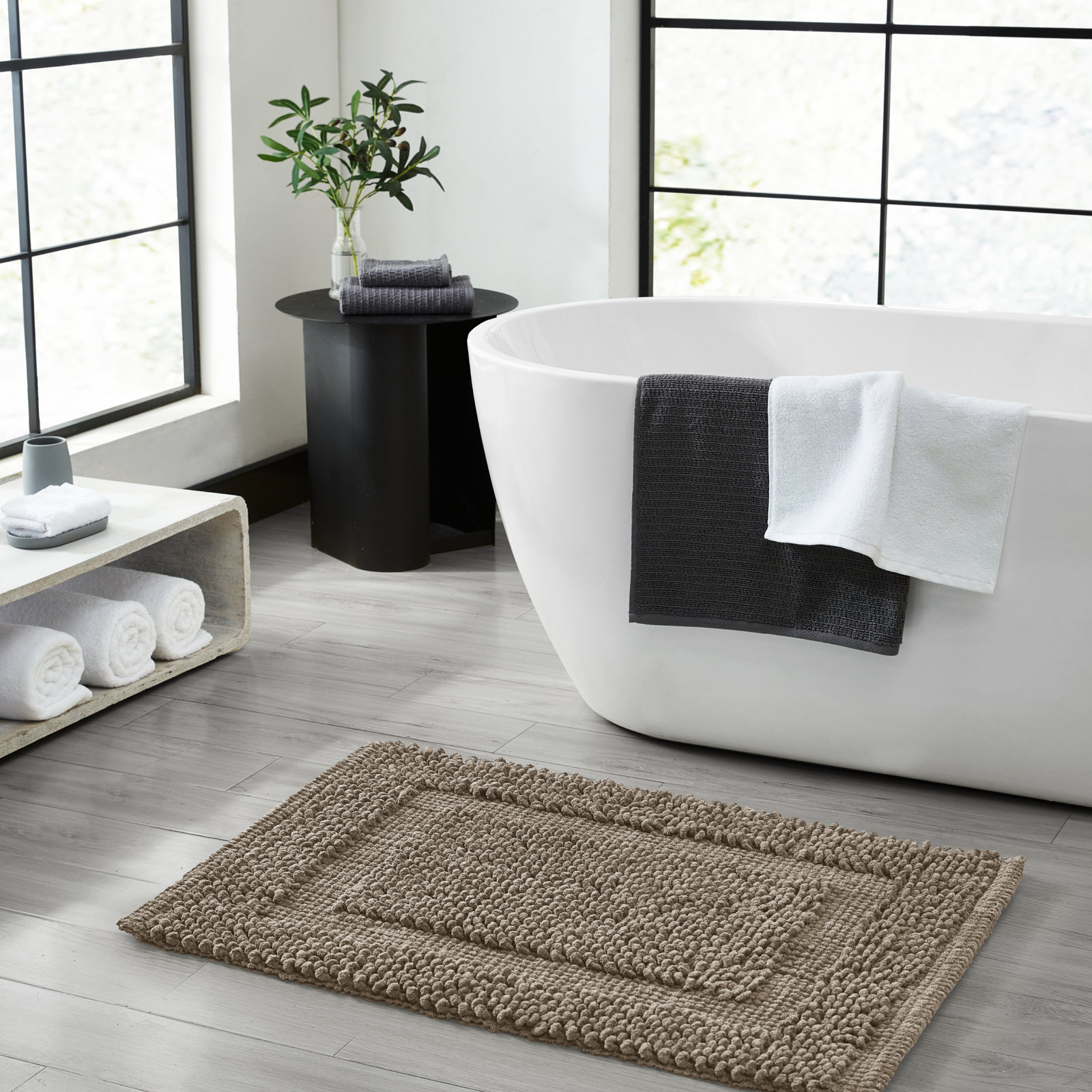 Payten Classic Cotton Bath Mat, Single - 20"W x 32"L, Cappuccino