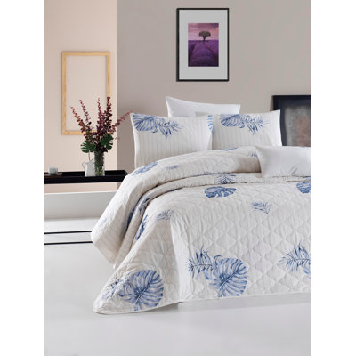 Cotton Floral Coverlet Set